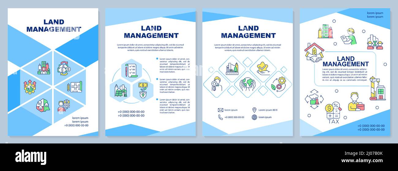 Land Management Blue Brochure Template Stock Vector Image And Art Alamy