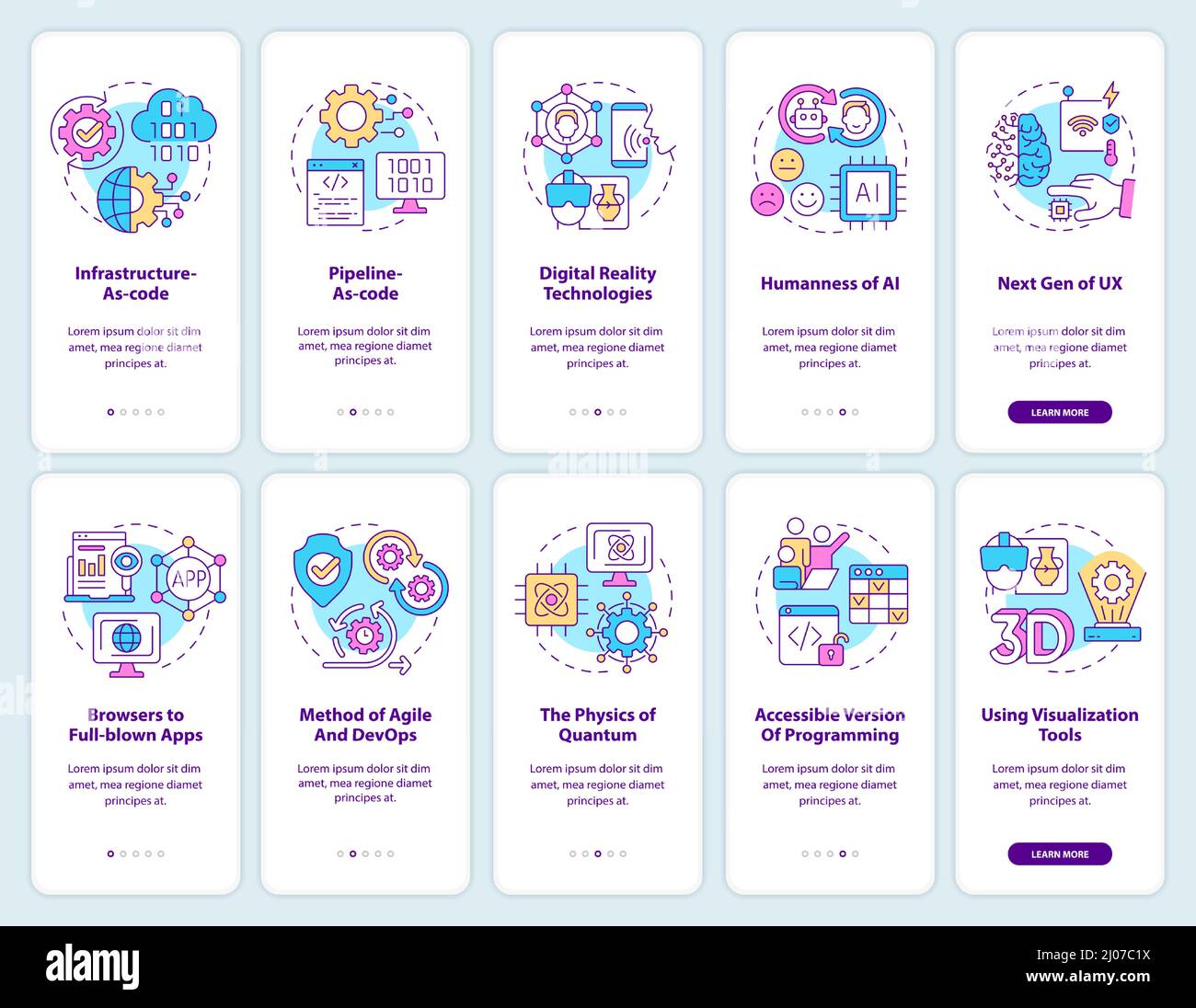 Macro trends onboarding mobile app screen set Stock Vector Image & Art ...
