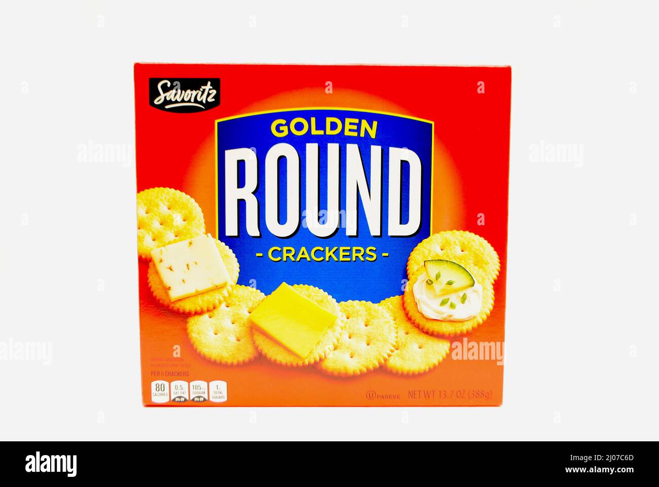 Savoritz Brand Golden Round Crackers Stock Photo Alamy
