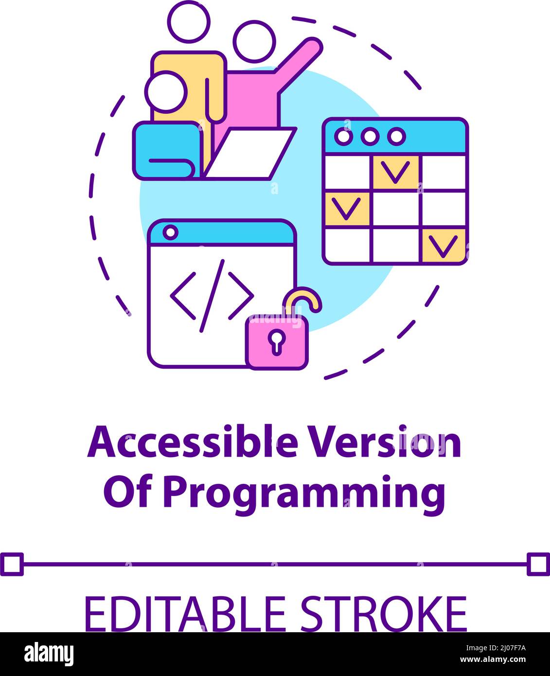 Accessible version of programming concept icon Stock Vector Image & Art ...