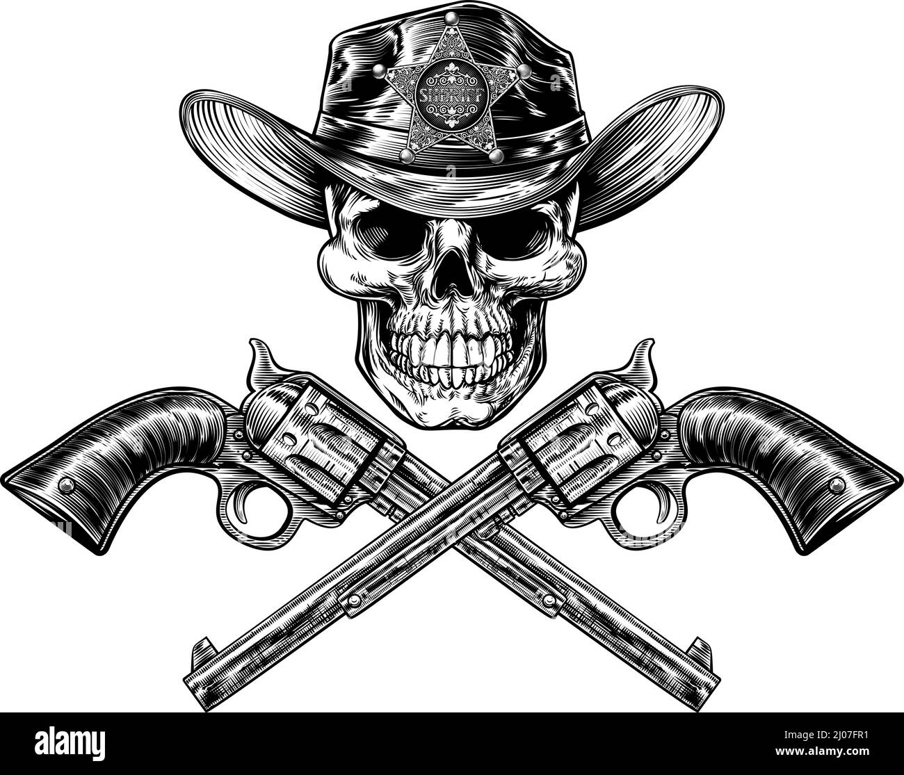 Wild West Jolly Roger Sheriff Stock Vector