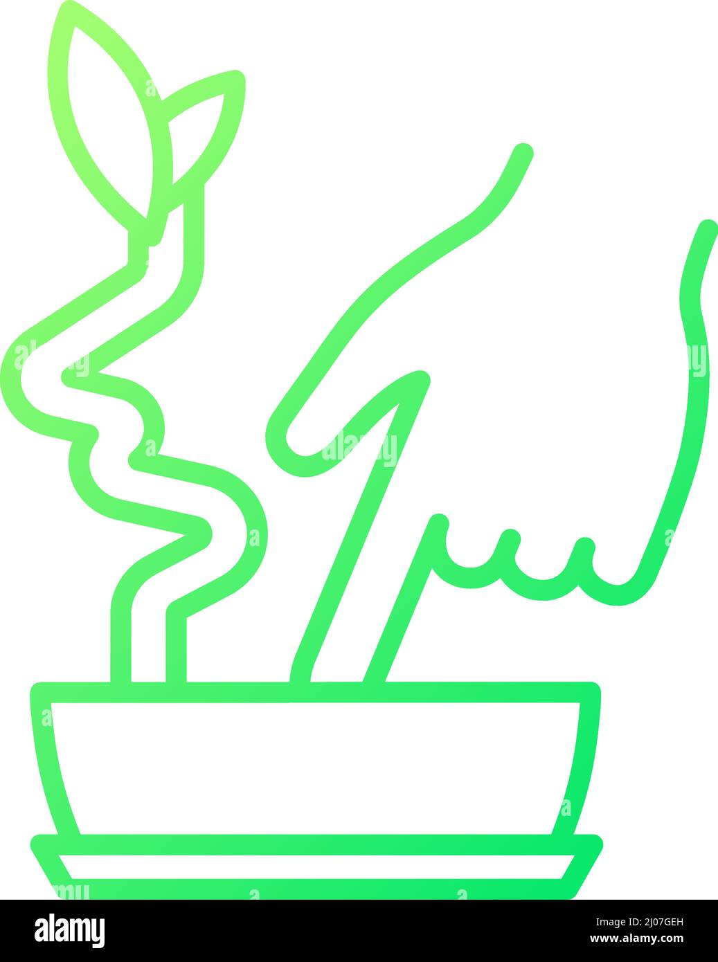 Touch to check moistured soil gradient linear vector icon Stock Vector