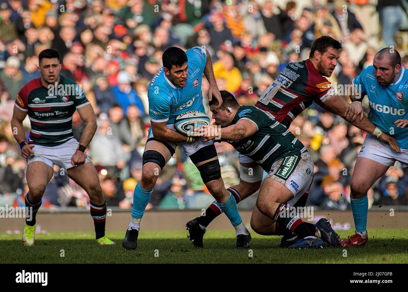 Gallagher Premiership Rugby Leicester Tigers Gloucester Rugby Club Stock Photo
