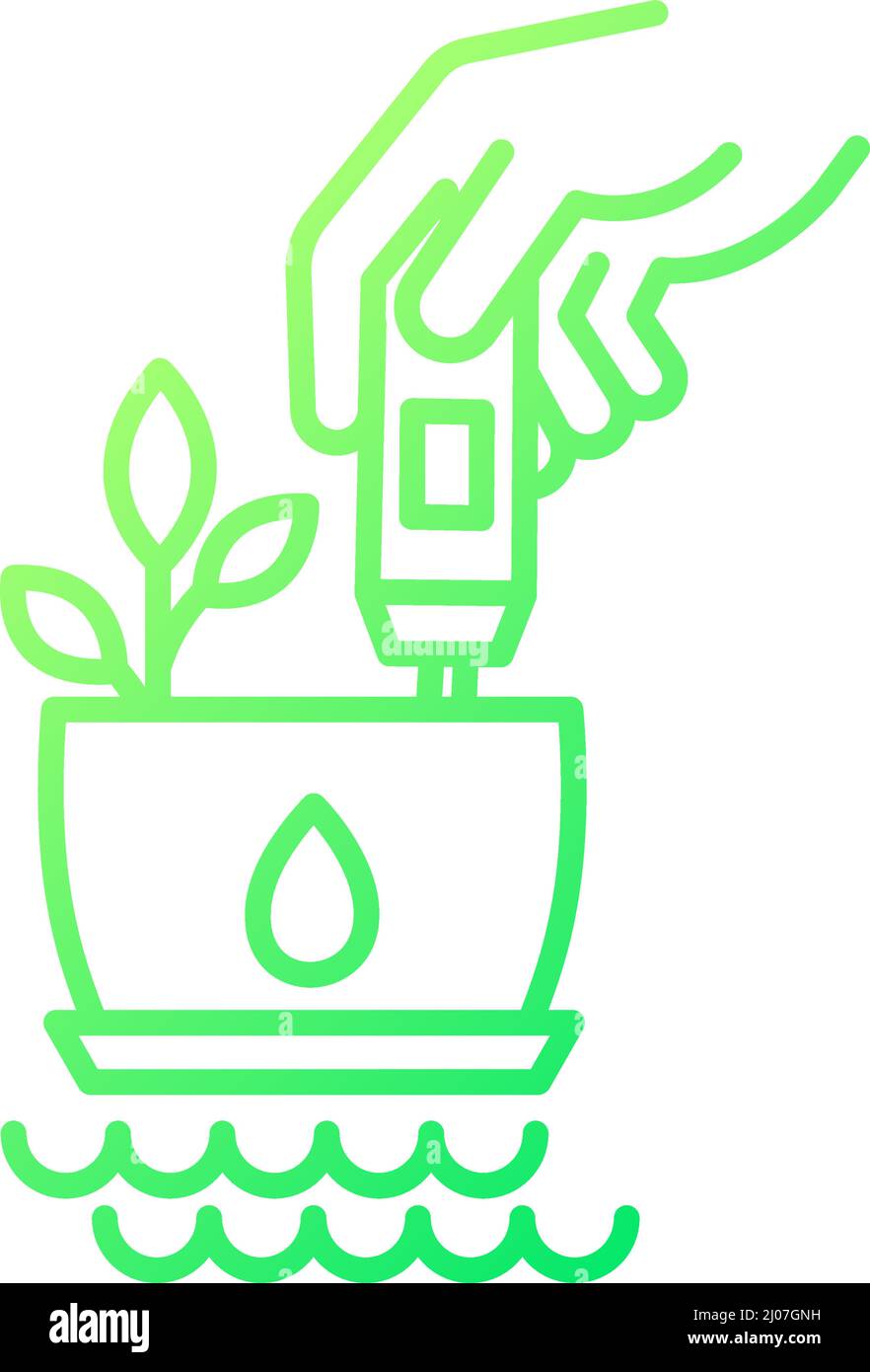 Water temperature measurement gradient linear vector icon Stock Vector