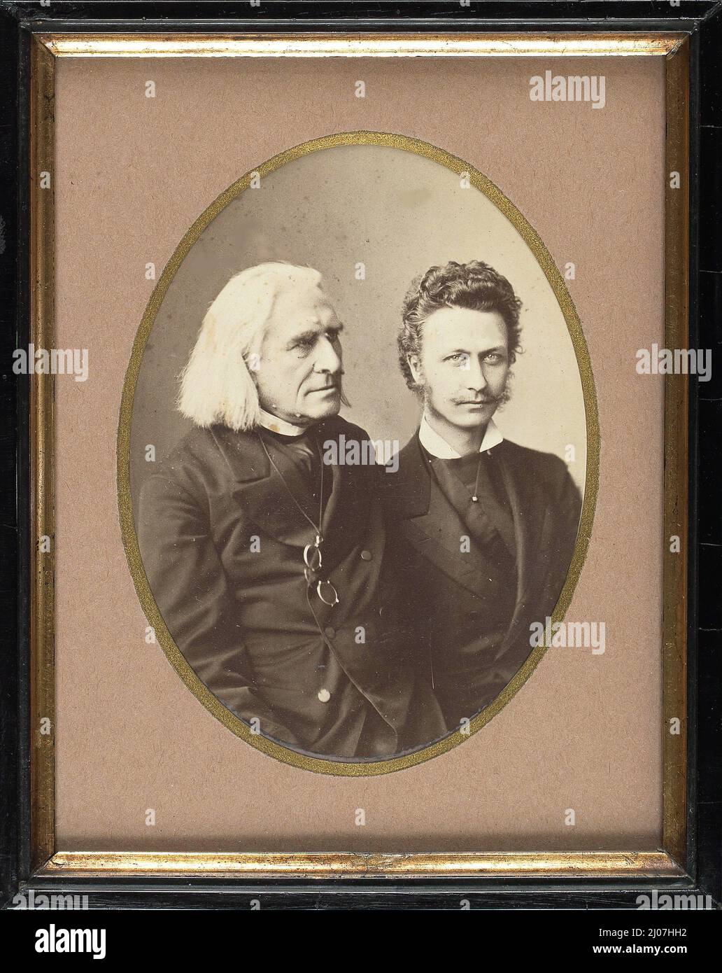 Portrait of Franz Liszt (1811-1886) and Géza Zichy (1849-1924). Museum: PRIVATE COLLECTION. Author: Photo studio Edel Kozics. Stock Photo