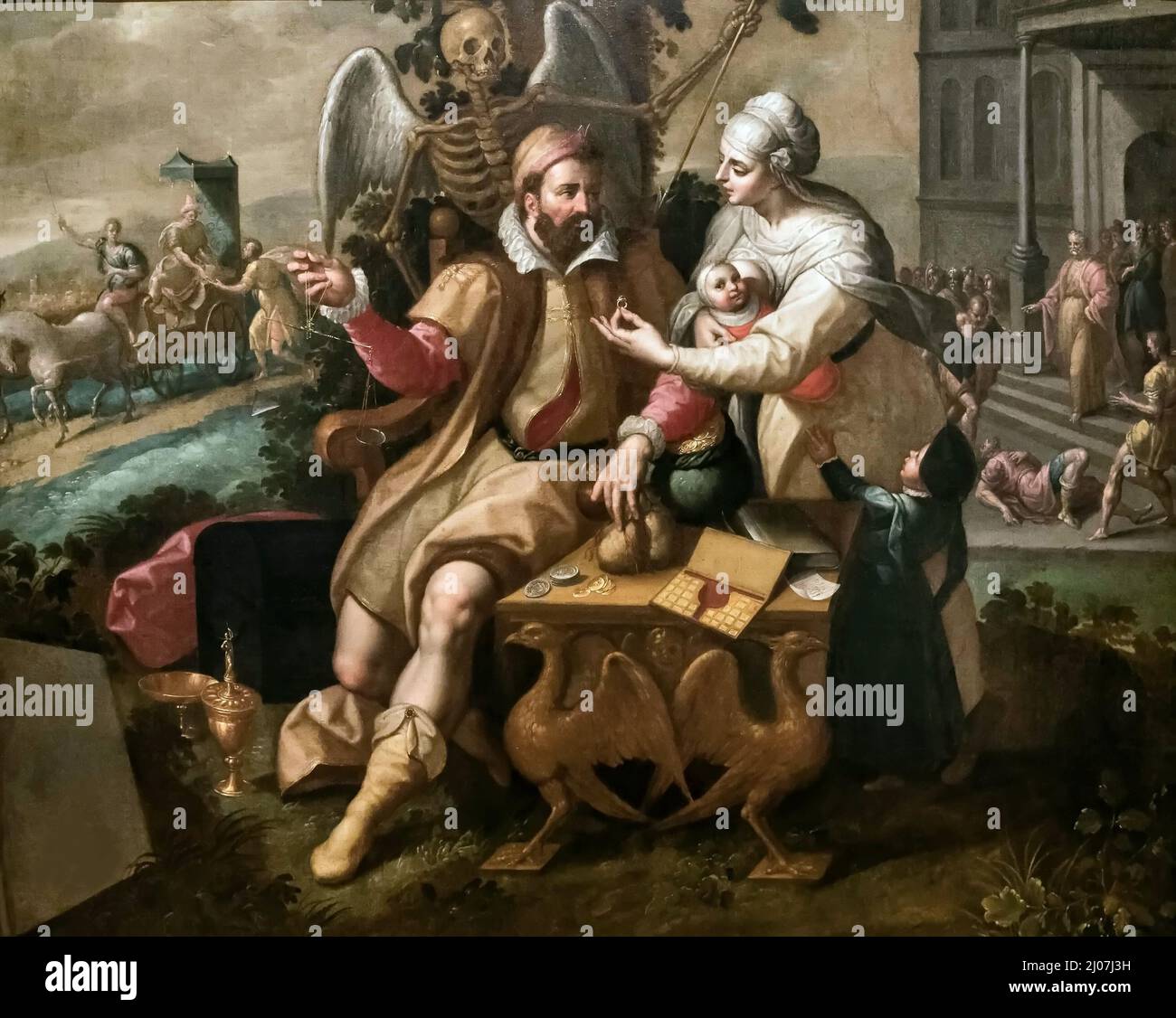 The Seven Deadly Sins: Greed. Museum: Museo di Capodimonte, Naples. Author: JACOB DE BACKER. Stock Photo
