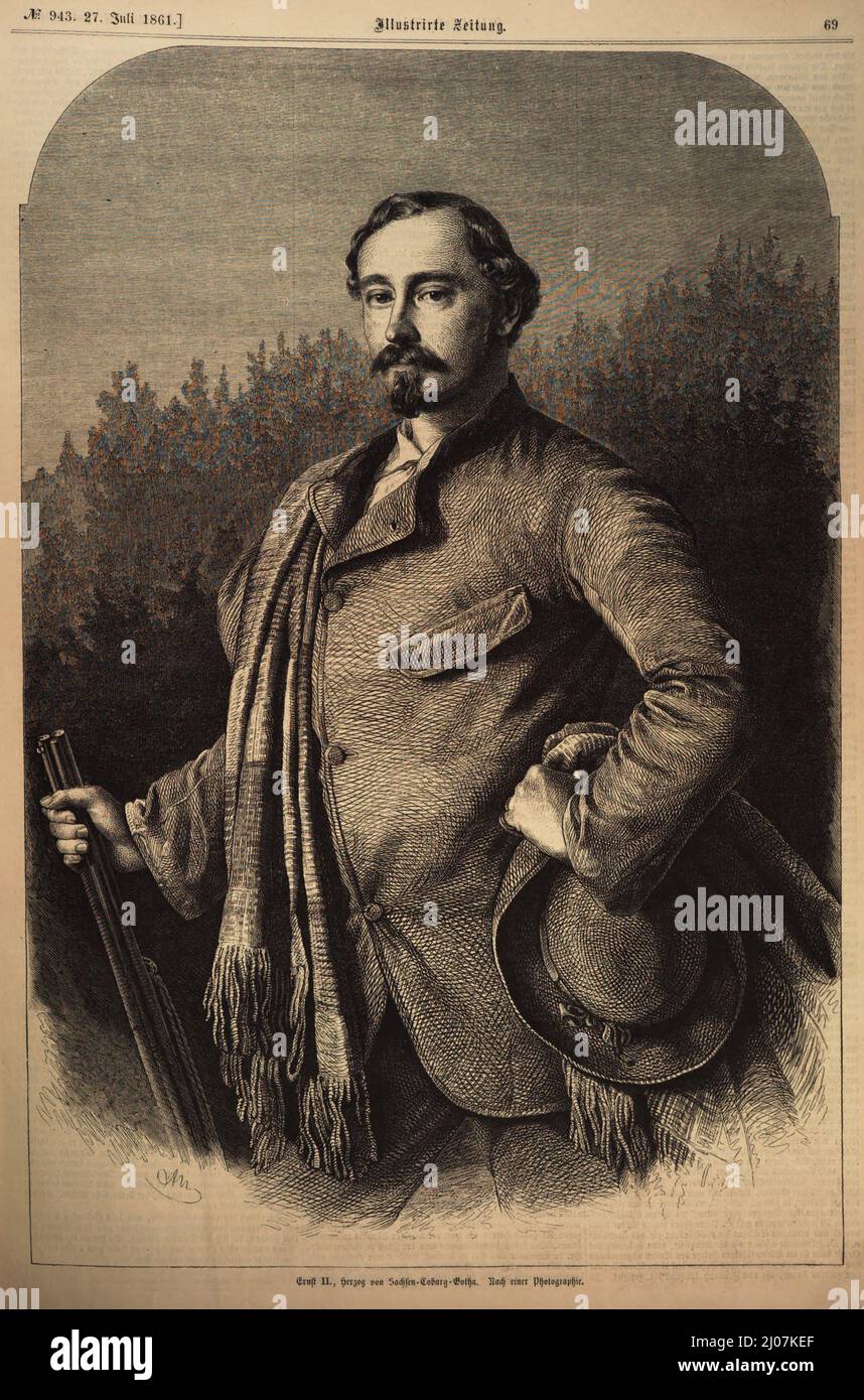Ernest II (1818-1893), Duke of Saxe-Coburg and Gotha. Museum: PRIVATE COLLECTION. Author: ANONYMOUS. Stock Photo