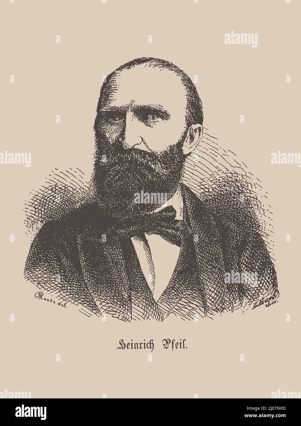 Portrait of the composer Heinrich Pfeil (1835-1899). Museum: PRIVATE COLLECTION. Author: WILHELM RAABE. Stock Photo