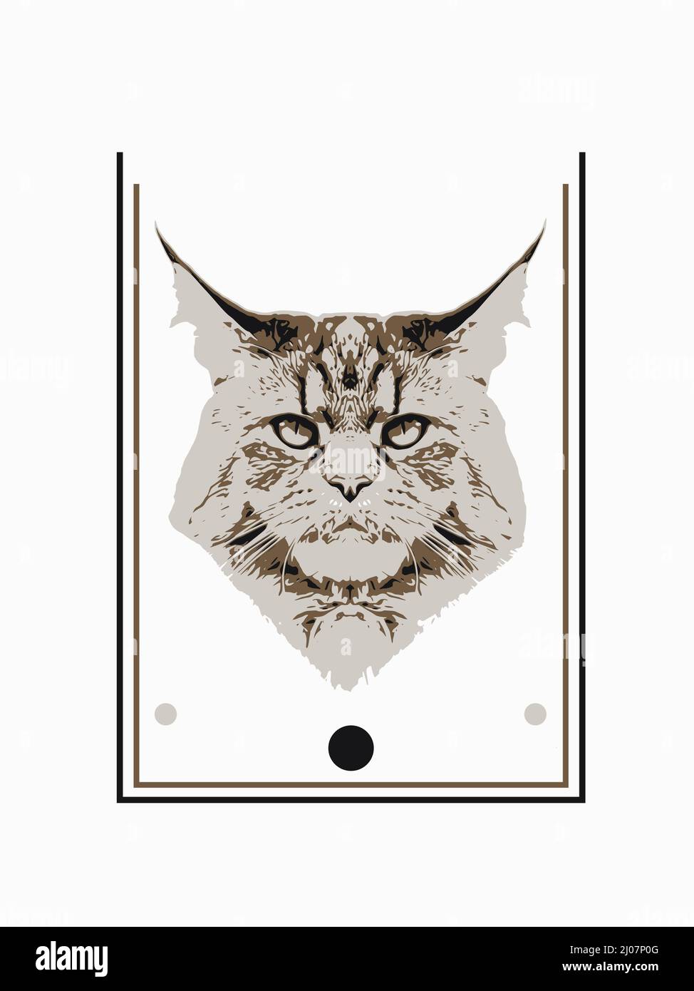 Maine coon head and geometric lines, 3D rendering, illustration for use as  print, logo, emblem and other Stock Photo - Alamy, image size:974x1390