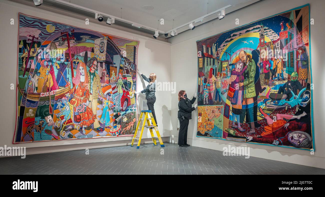 Great Tapestry of, UK. 17th Mar, 2022. Galashiels, Scottish Borders, Scotland, UK. Susie