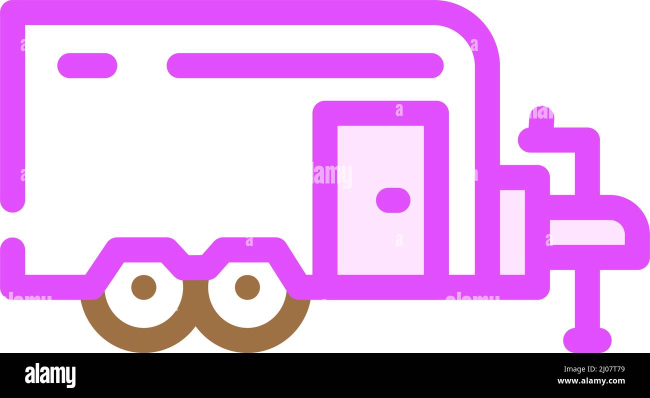 trailer house on wheel color icon vector illustration Stock Vector ...
