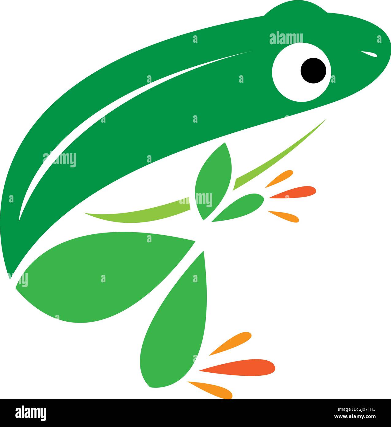 Vector image of a frog on a white background.  Easy editable layered vector illustration. Stock Vector