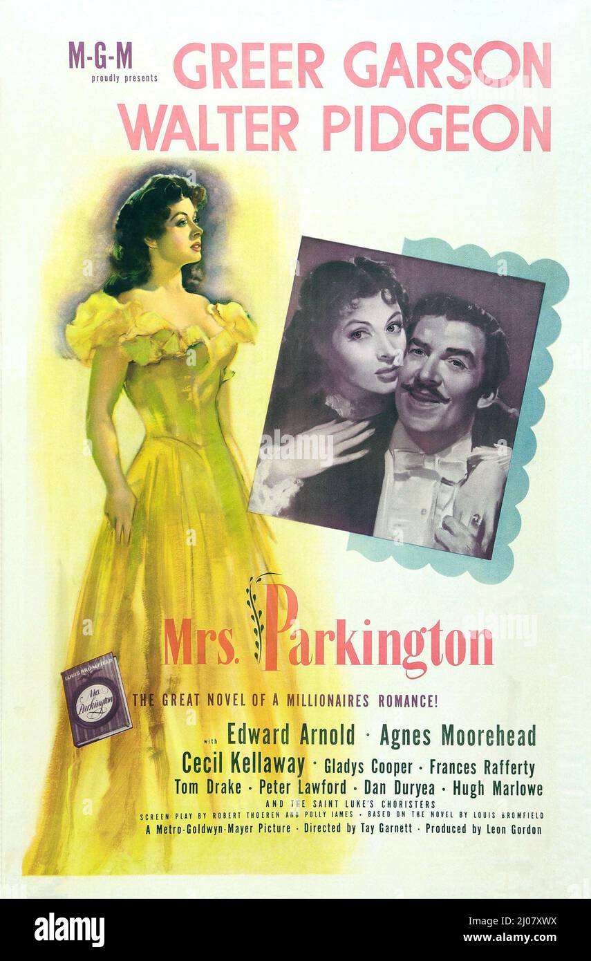 J. Garson GREER GARSON in MRS. PARKINGTON (1944), directed by TAY GARNETT. Credit ...