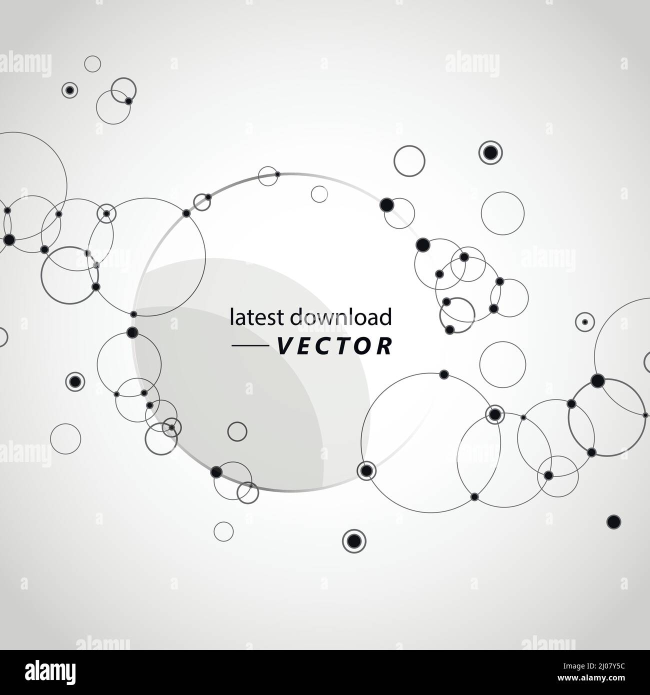Abstract dots and circles line connected. Minimal design for technology ...