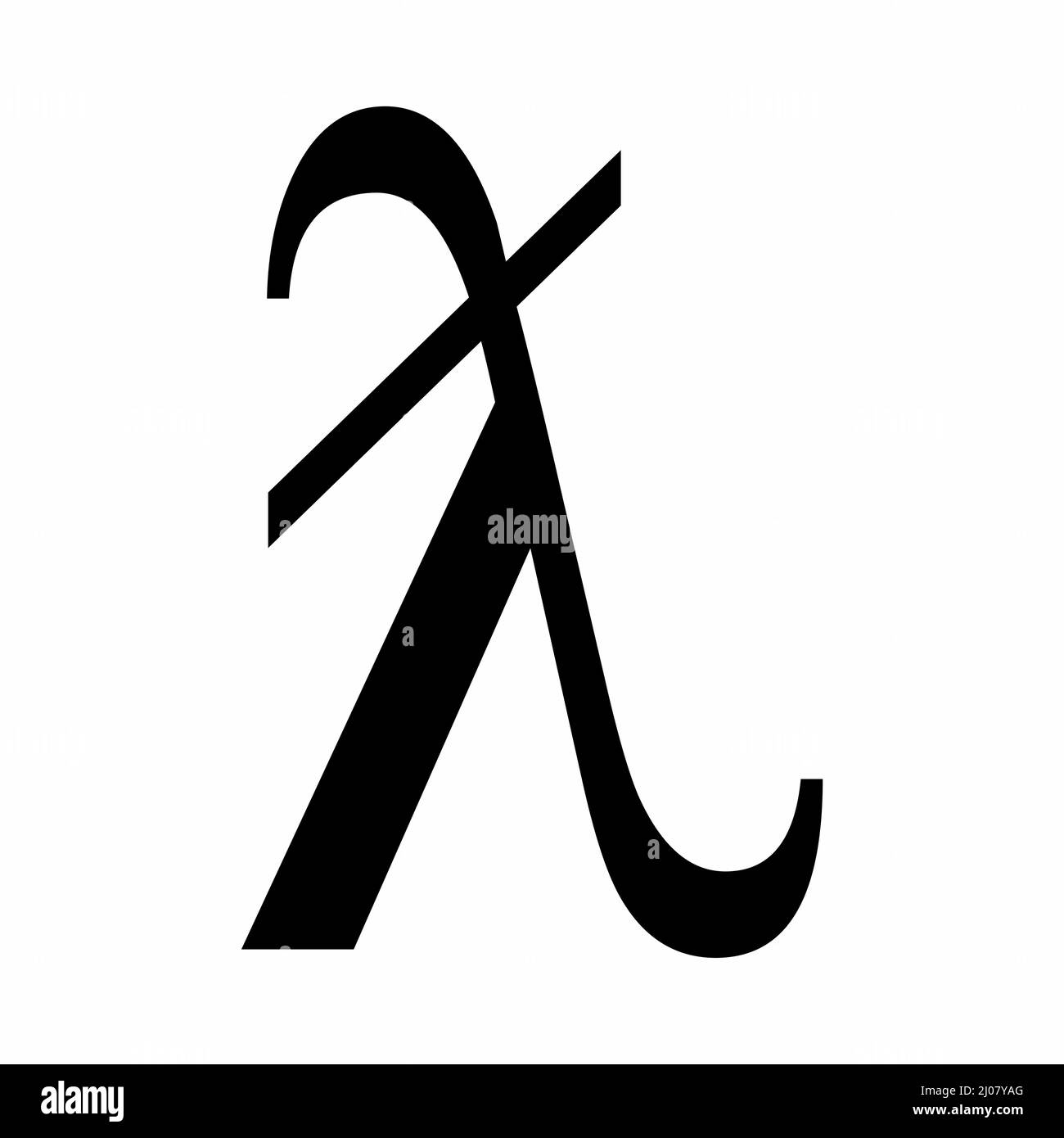 Latin Lambda symbol with stroke isolated on white Stock Vector Image ...