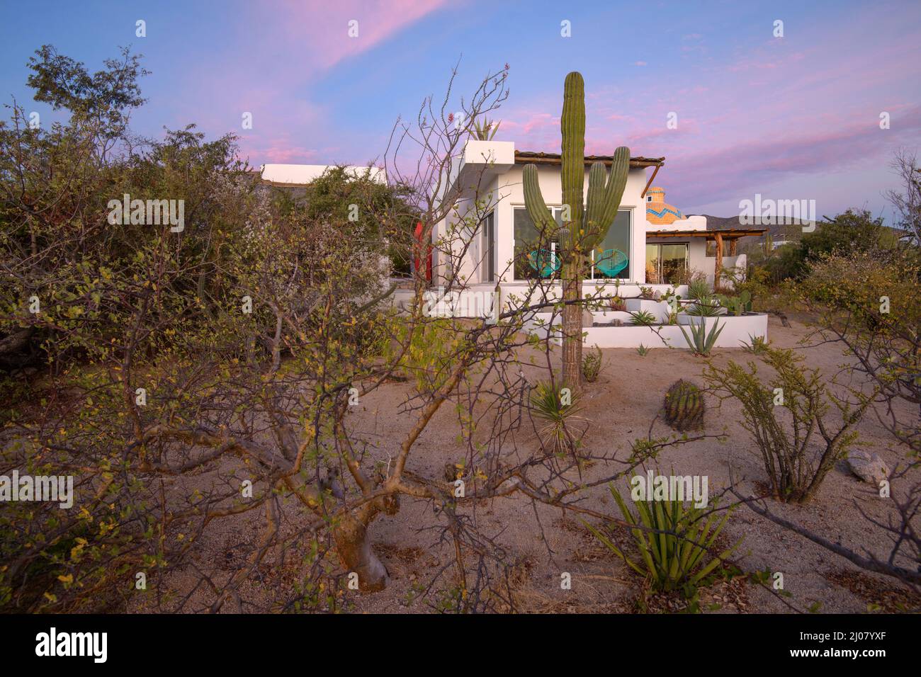 Mexico, Baja California Sur, El Sargento, Rancho Sur desert house Stock Photo
