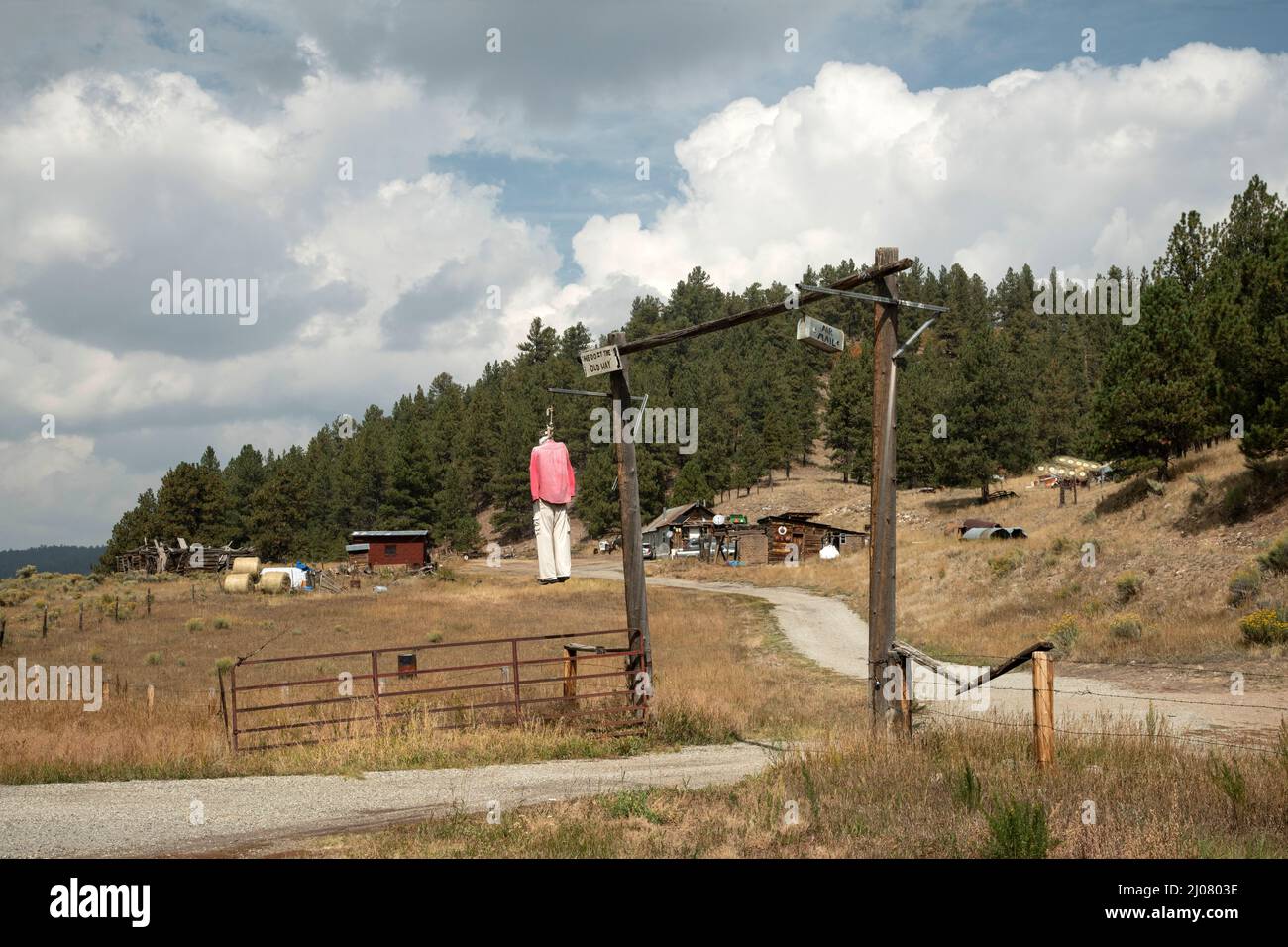 USA, Rocky Mountains, New Mexico, Chama, Redneck ranch Stock Photo
