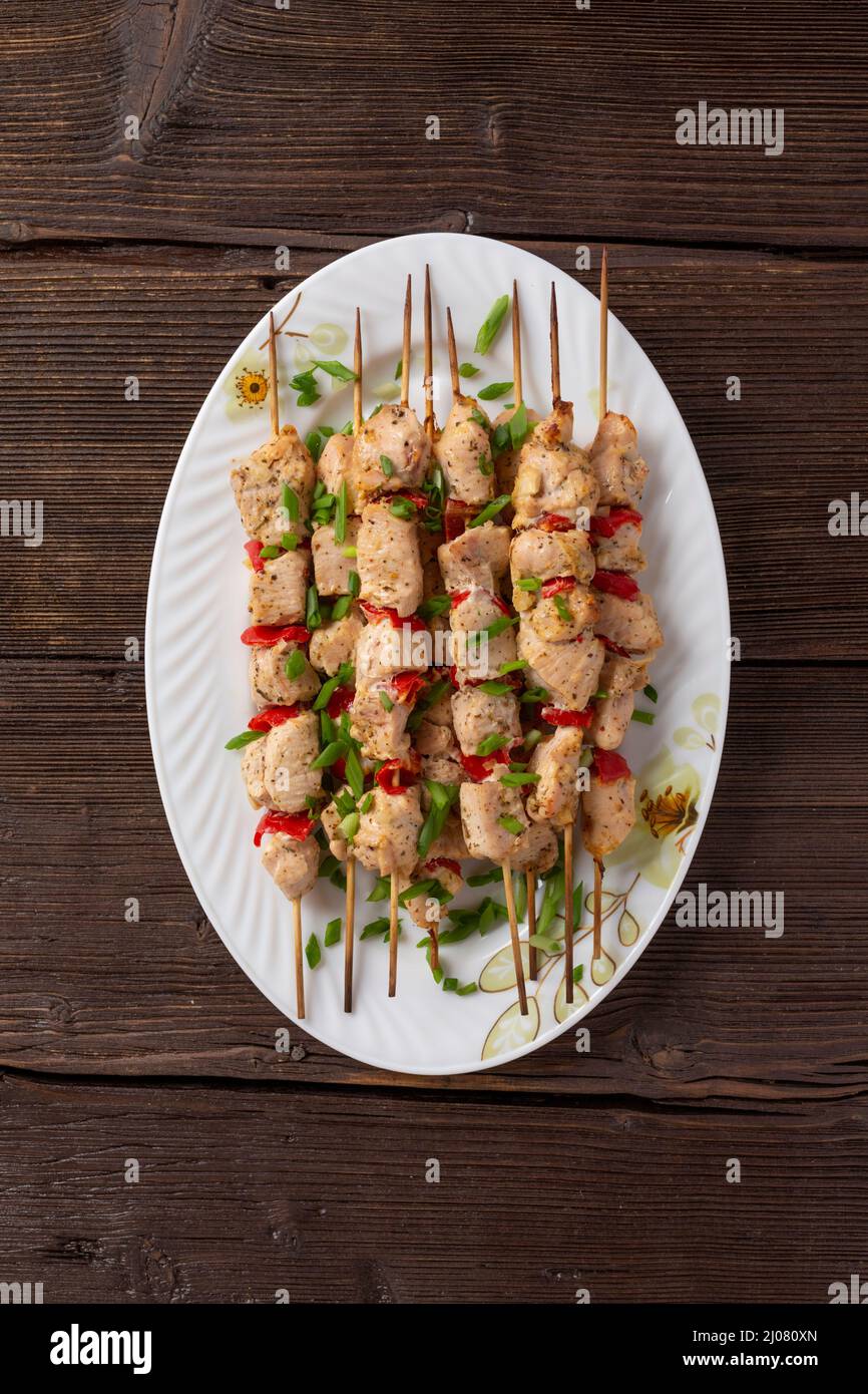 Barbecue with barbecue and beer outdoors. menu of the summer terrace of a cafe or restaurant