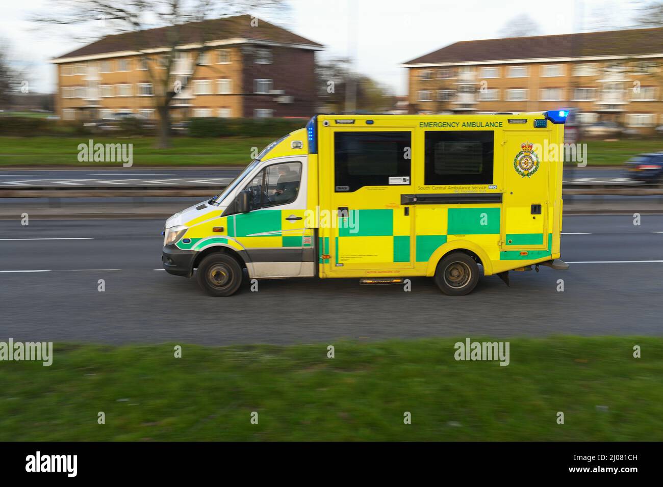 Ambulance with flashing lights hires stock photography and images Alamy