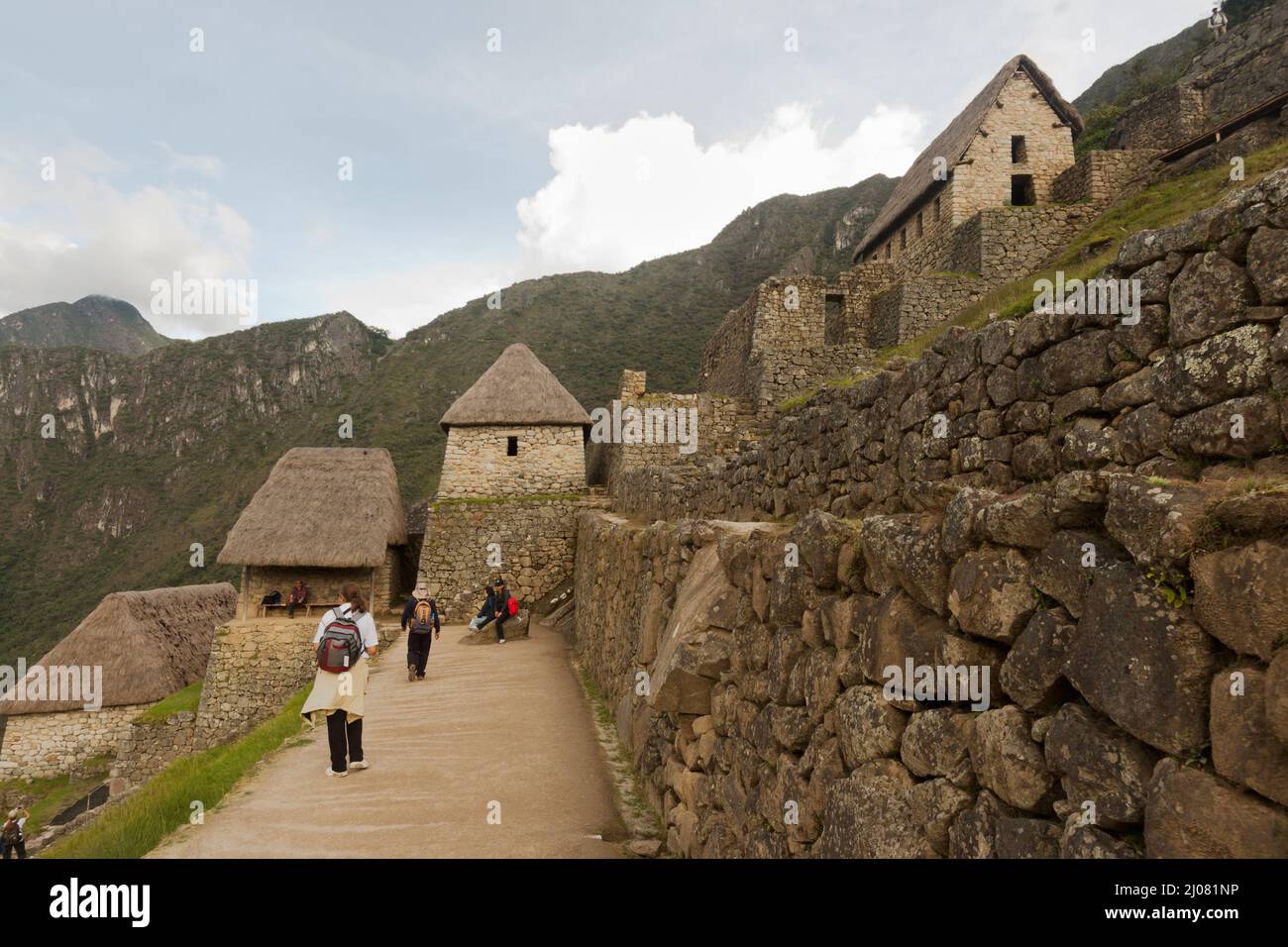 Machu Picchu Inca archaeological site on the Andes Mountains, Peru ...