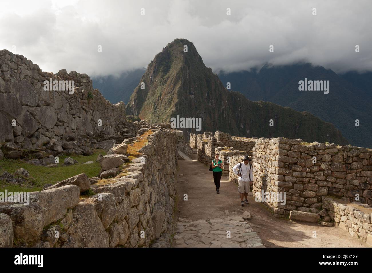 Machu Picchu Inca archaeological site on the Andes Mountains, Peru ...