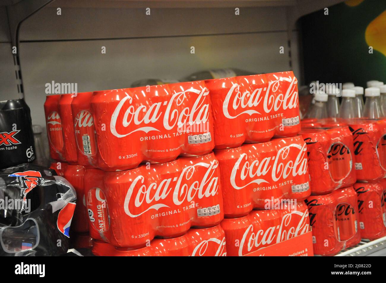Kastrup/Denmark/.17 March 2022/Coca cola original tste can display for