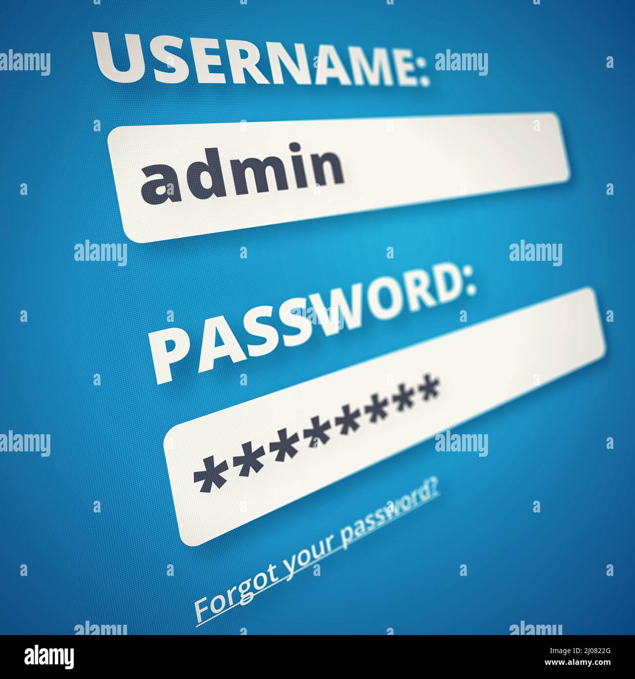 The admin user has all the privileges. Shot of the login page of a website  - ALL