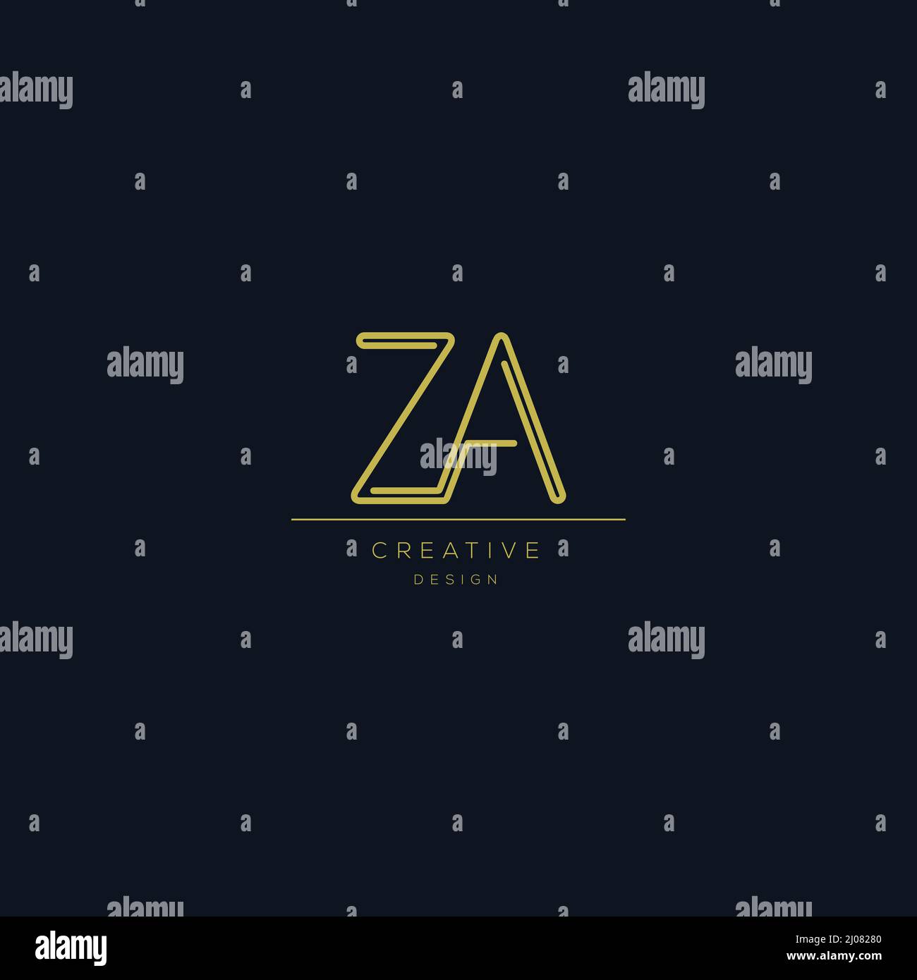 Abstract monogram logo icon letter ZA Stock Vector