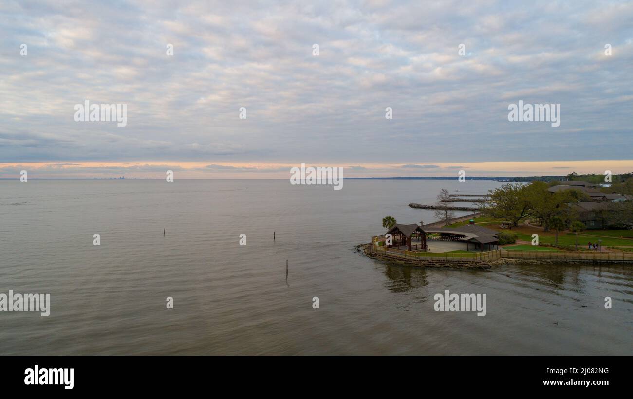 Cloudy sunset at Point Clear, Alabama Stock Photo Alamy