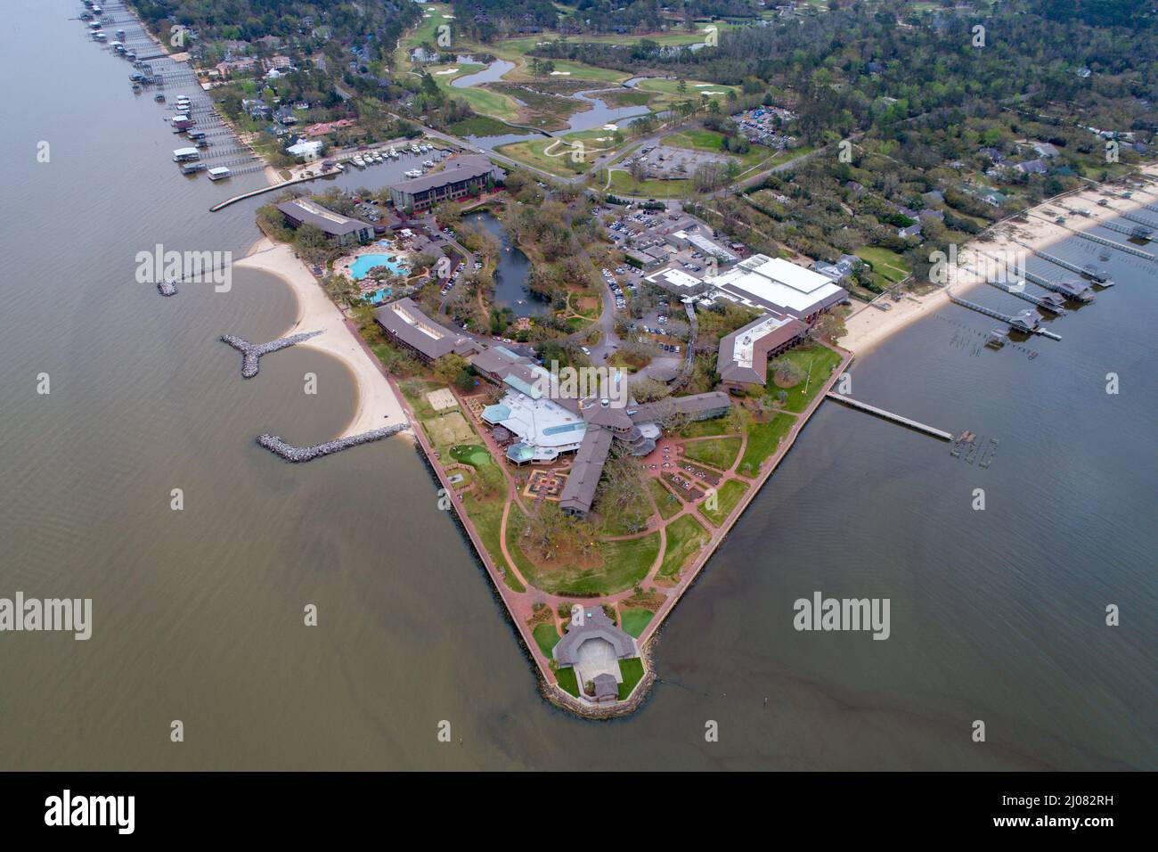 Cloudy sunset at Point Clear, Alabama Stock Photo Alamy