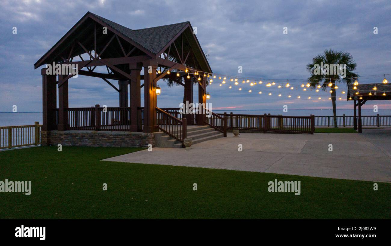 Cloudy sunset at Point Clear, Alabama Stock Photo Alamy