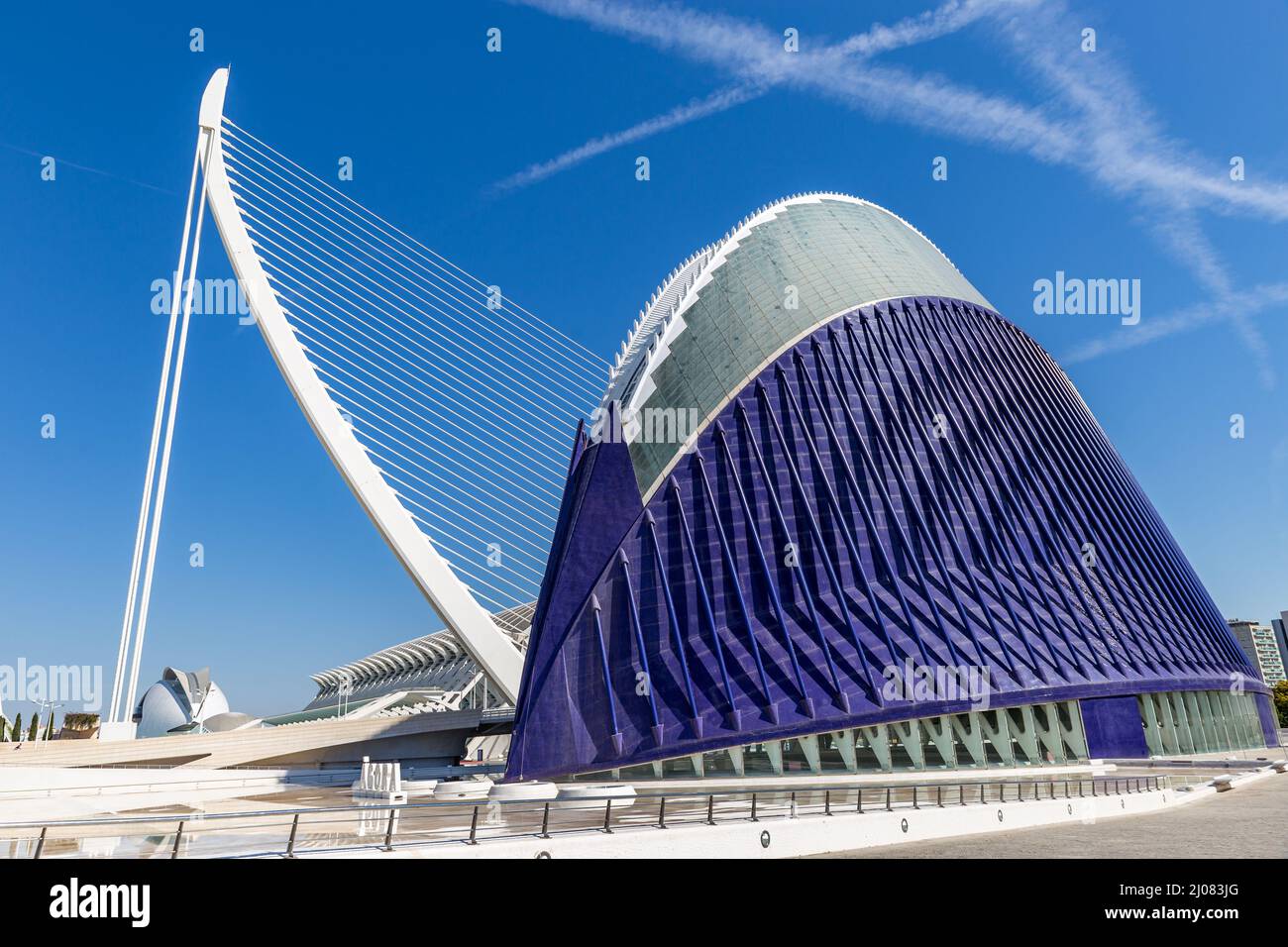 Valencia, Spain – June 23, 2021: Great modern Architecture of L'Oceanografic in Valencia, Spain, Europe Stock Photo