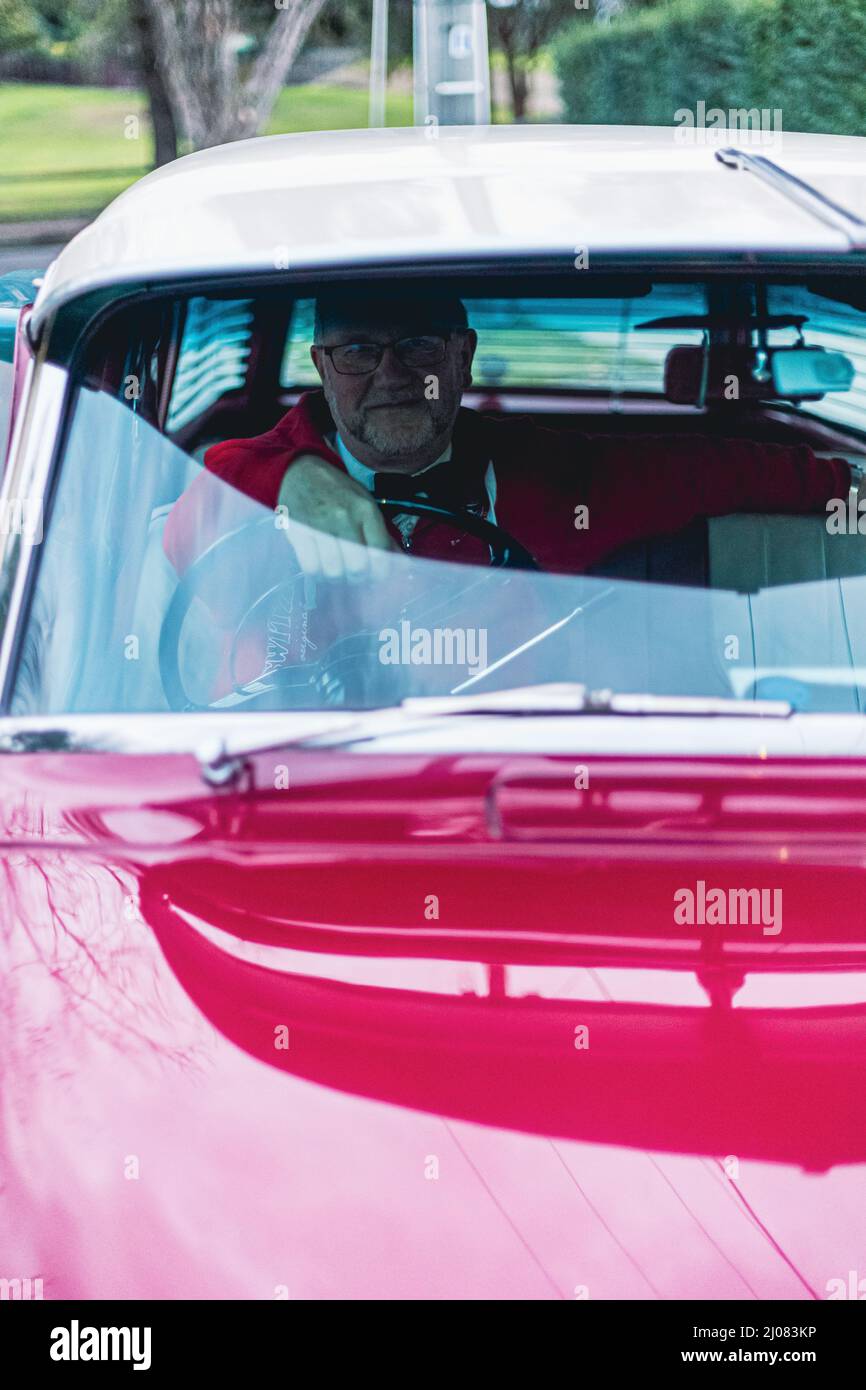 Old man driving retro hi-res stock photography and images - Alamy