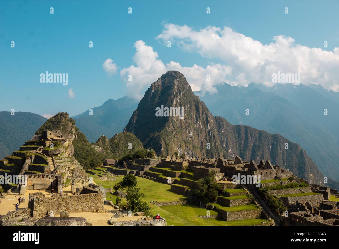 Machu Picchu Inca archaeological site on the Andes Mountains, Peru ...