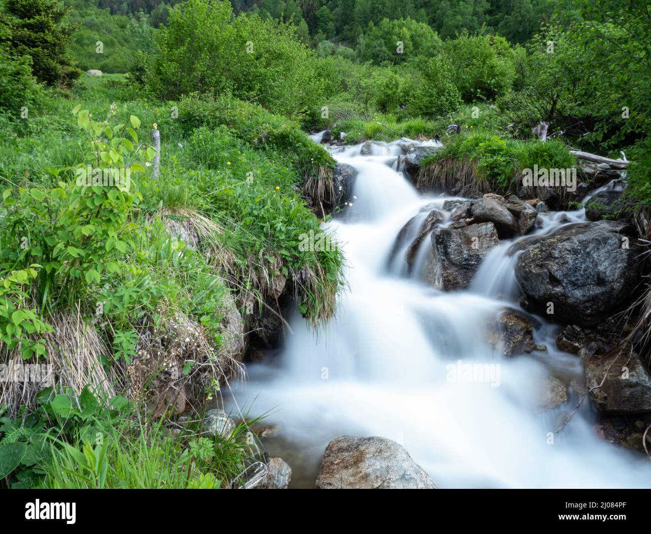 Silk effect on a stream in the Bresimo valley, Non Trentino valley ...