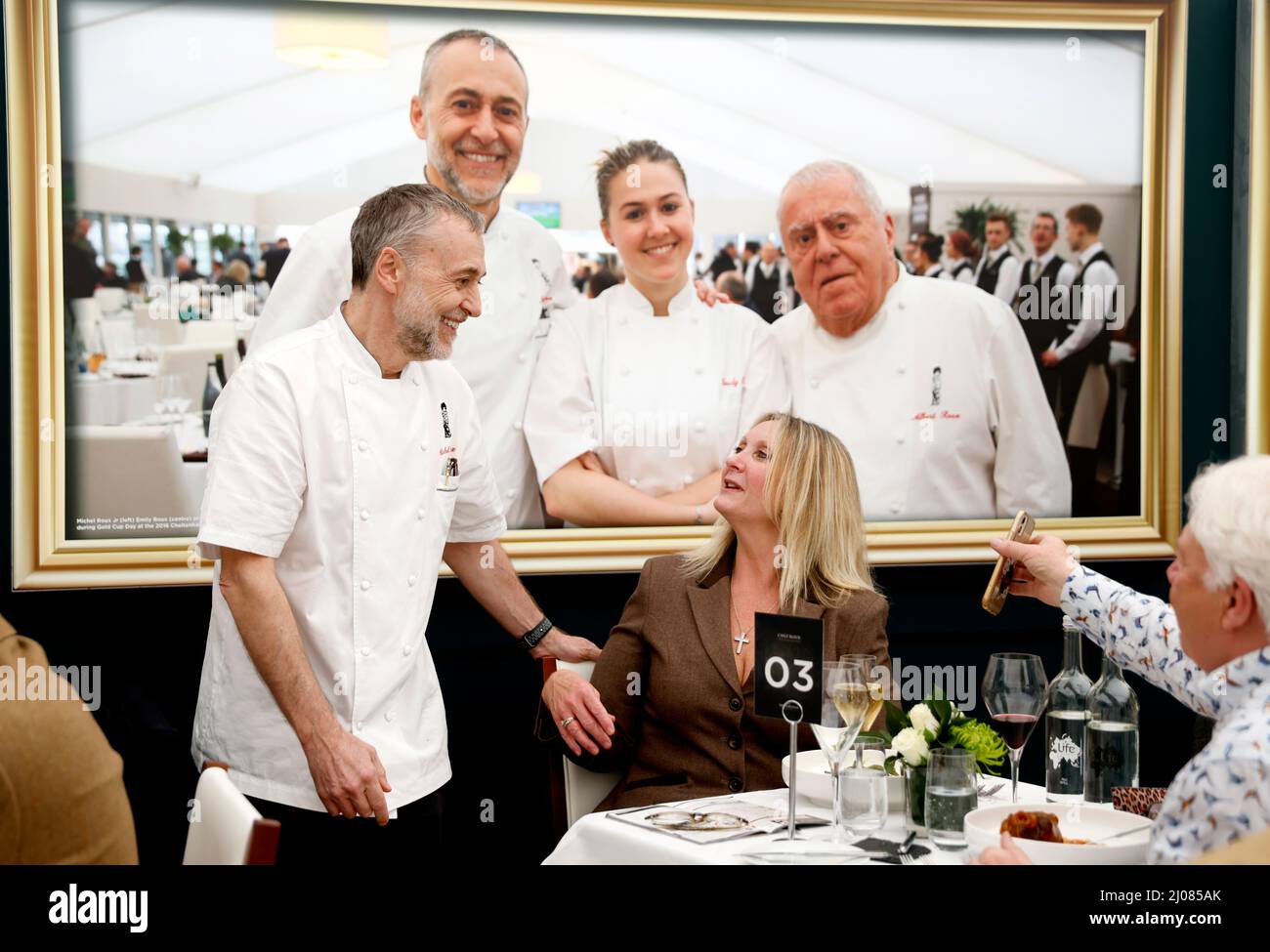Michel Roux Jr speaks to guests in the Chez Roux restaurant during day ...
