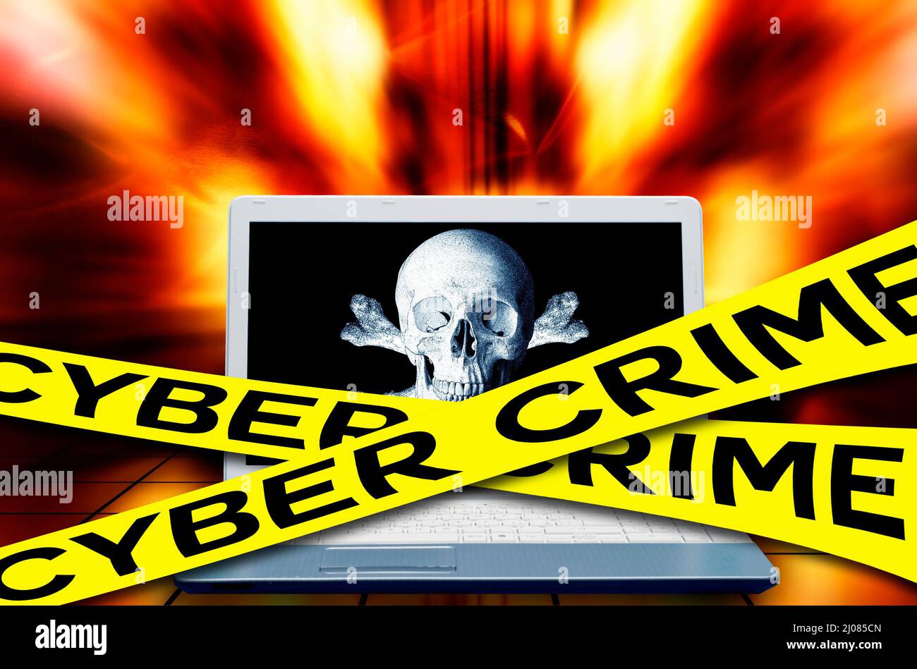 cybercrime and deadly cyber attack concept Stock Photo