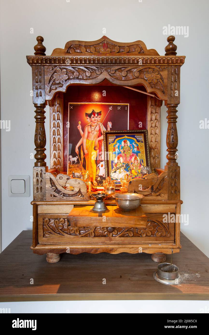 An altar in a family home. Stock Photo