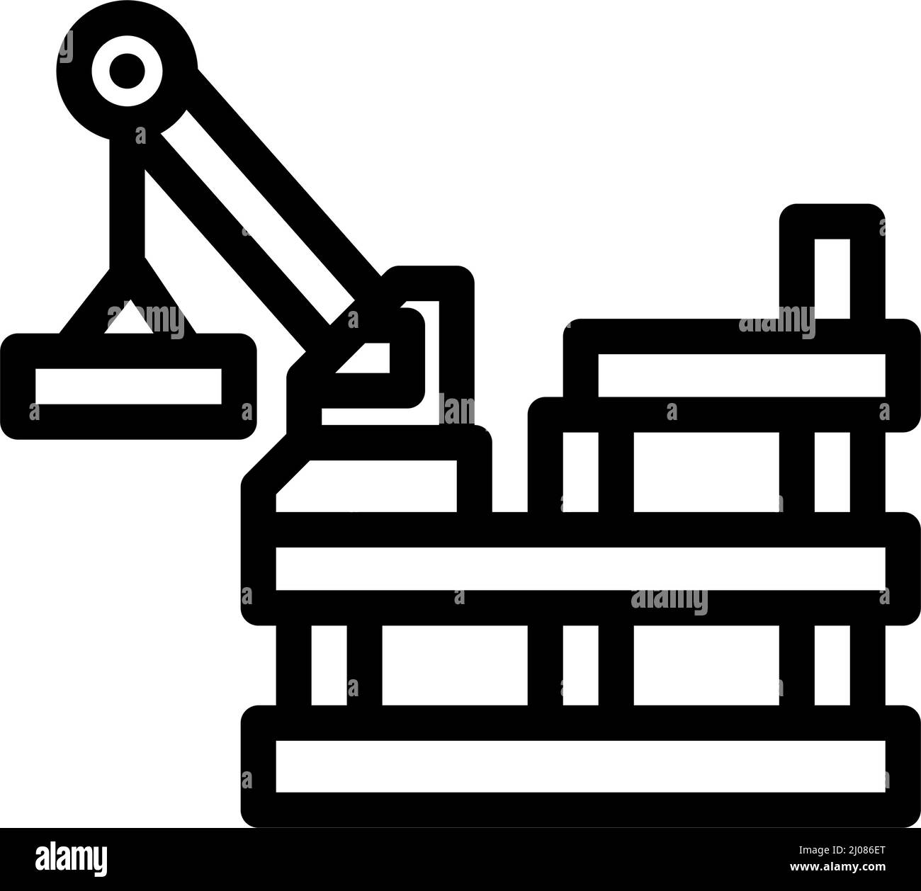 skyscraper construction line icon vector illustration Stock Vector ...