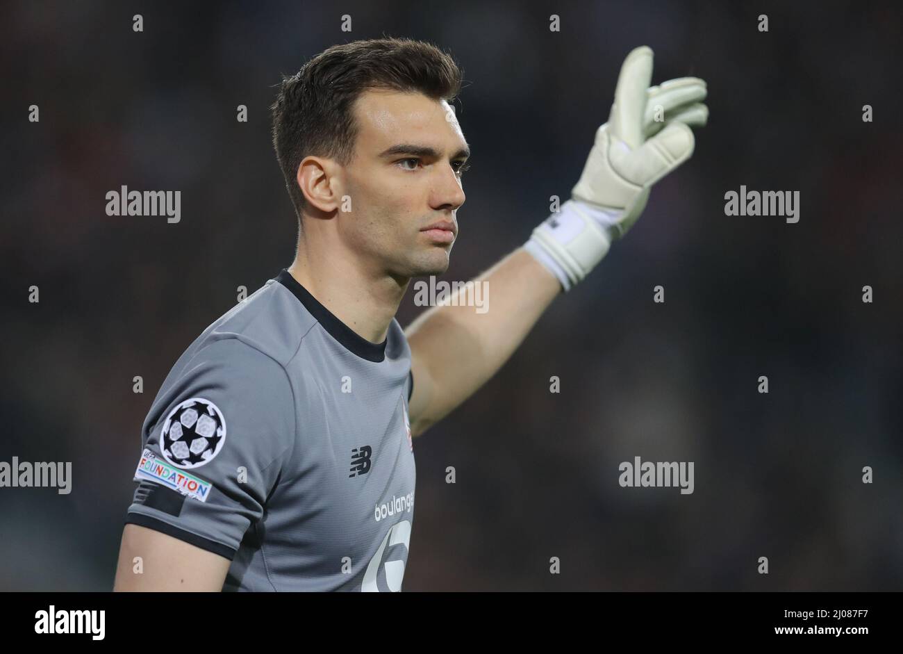Lille, France, 16th March 2022. Leo Jardim of Lille during the UEFA Champions League match at Stade Pierre Mauroy, Lille. Picture credit should read: Paul Terry / Sportimage Credit: Sportimage/Alamy Live News Stock Photo