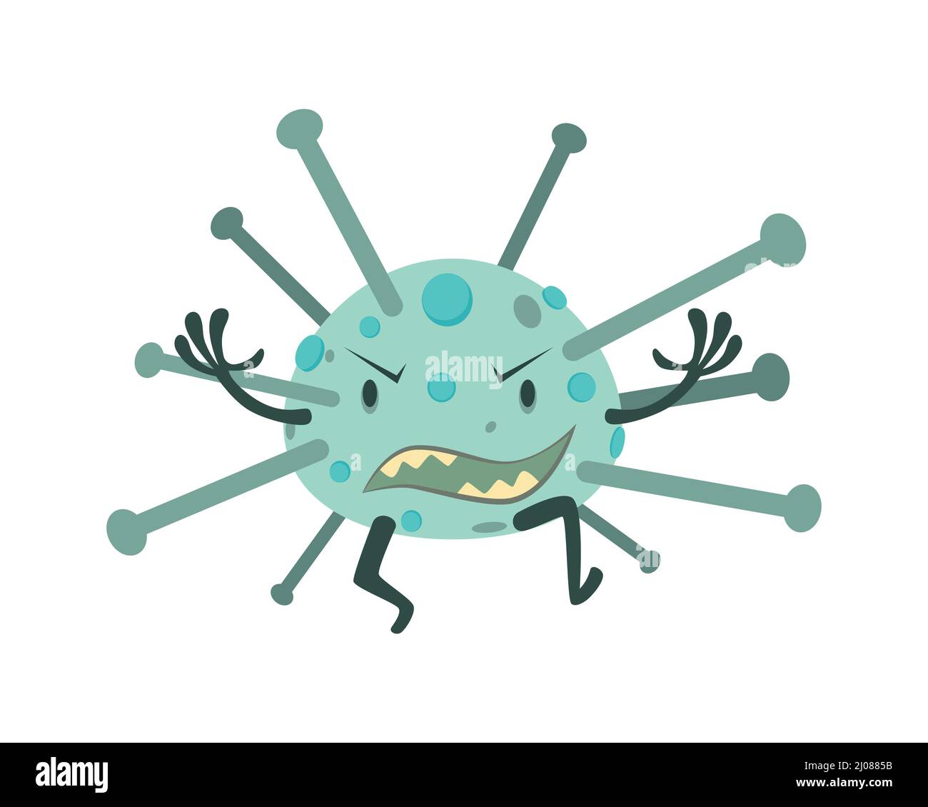 Coronavirus Character Illustration with Cartoon Style Stock Vector