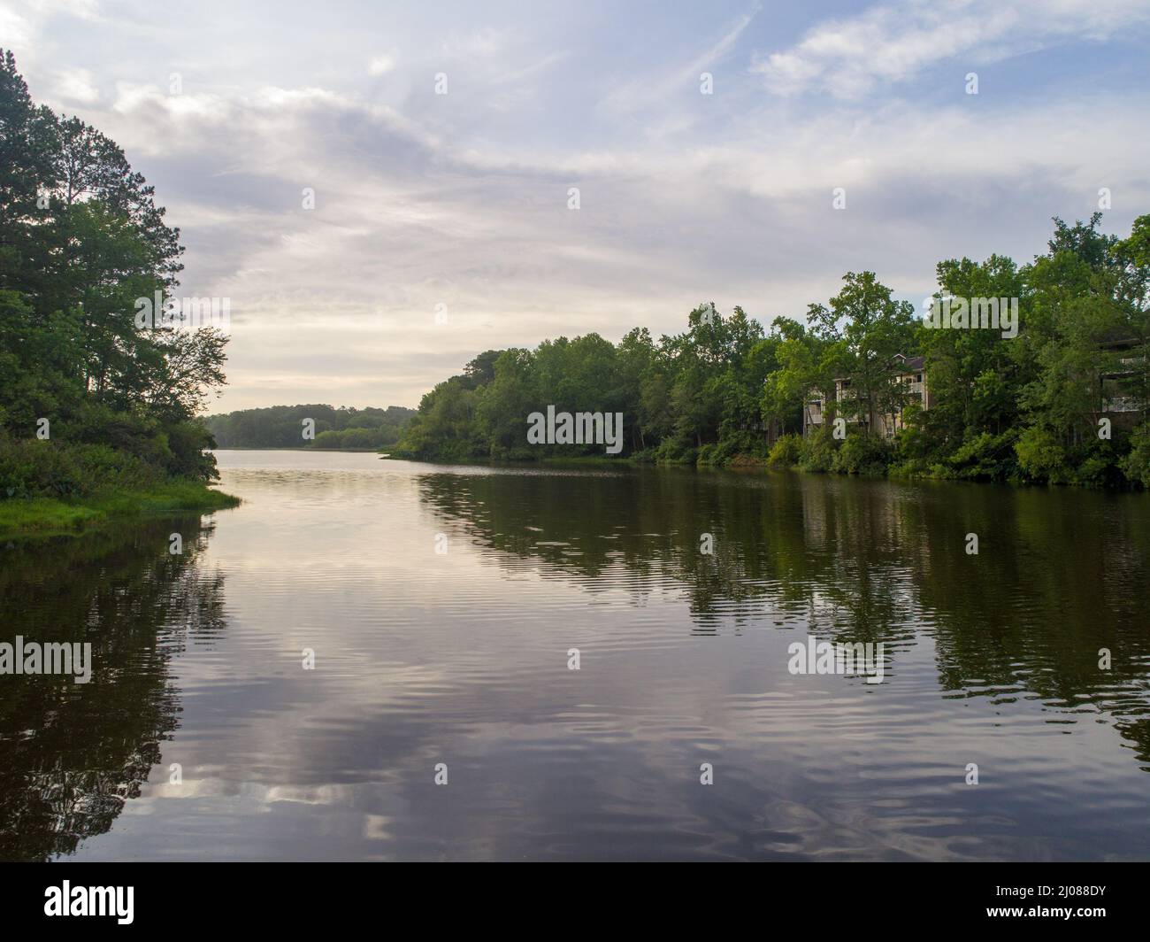Sunrise over Lake Forest and the eastern shore of Mobile Bay in Daphne
