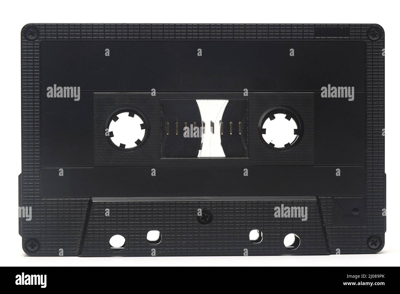 Retro audio cassette tape from the 80s and 90s on a white background