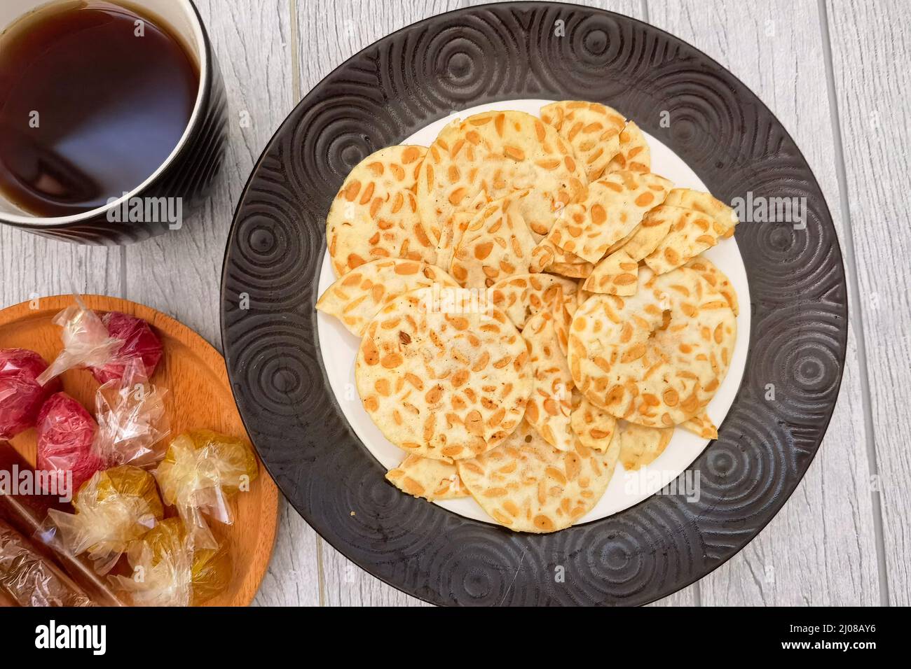 Keripik Tempeh Crispy Chips, Traditional Food of Indonesia, Jakarta