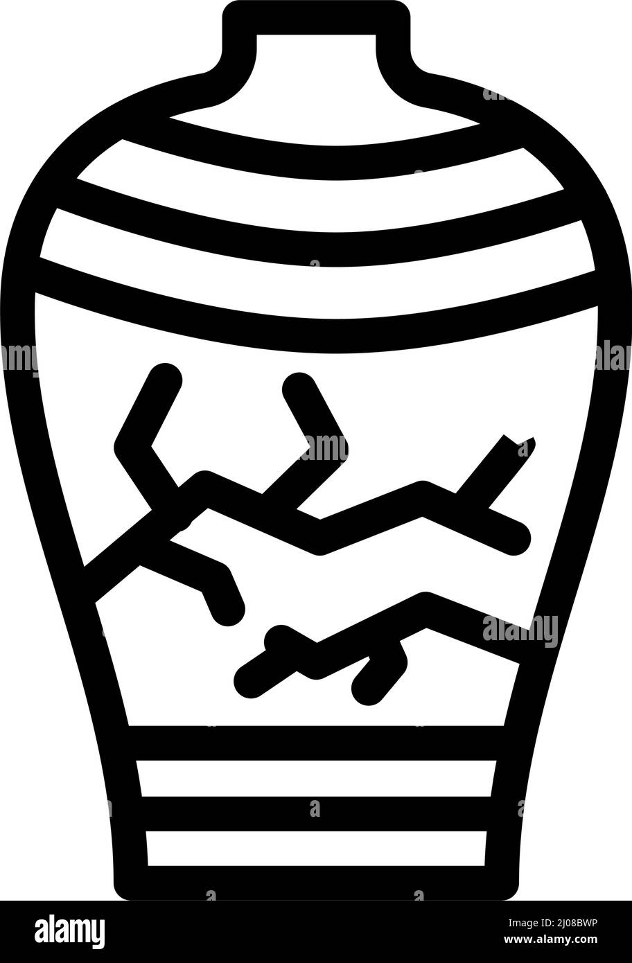 vase chinese line icon vector illustration Stock Vector