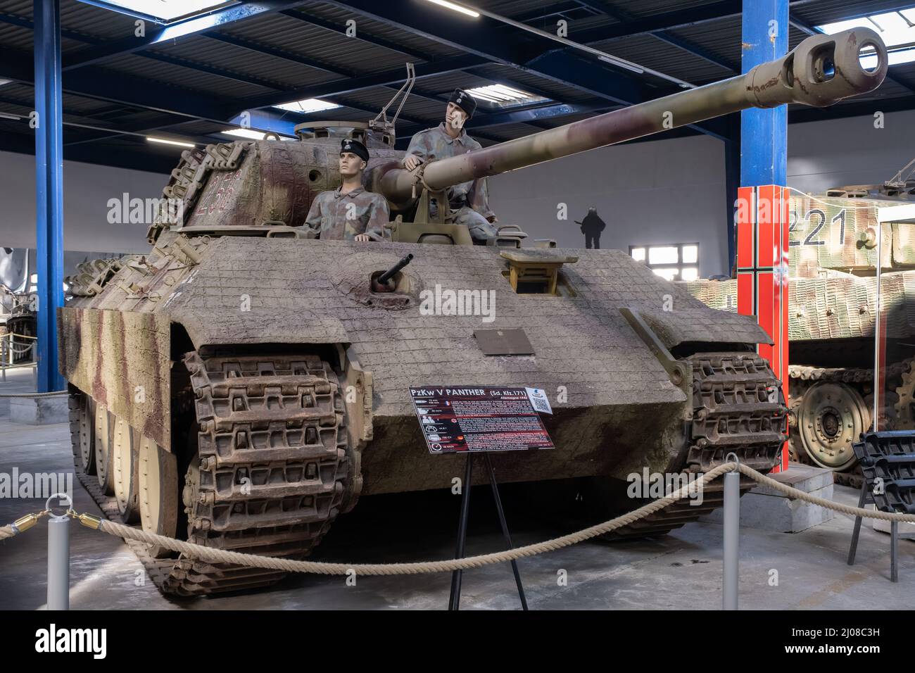 Saumur, France - February 26, 2022:  German Panther (Panzer V Sd. Kfz. 171). Tank museum in Saumur (Musee des Blindes). Second world war exhibition. S Stock Photo