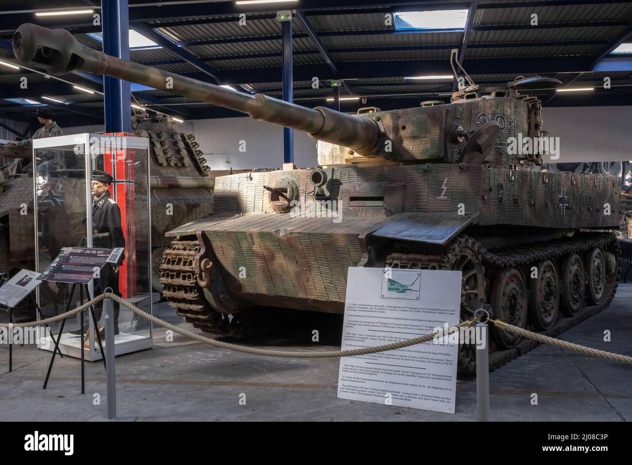 Saumur, France - February 26, 2022:  German Tiger I (Panzer VI Sd. Kfz. 181). Tank museum in Saumur (Musee des Blindes). Second world war exhibition. Stock Photo