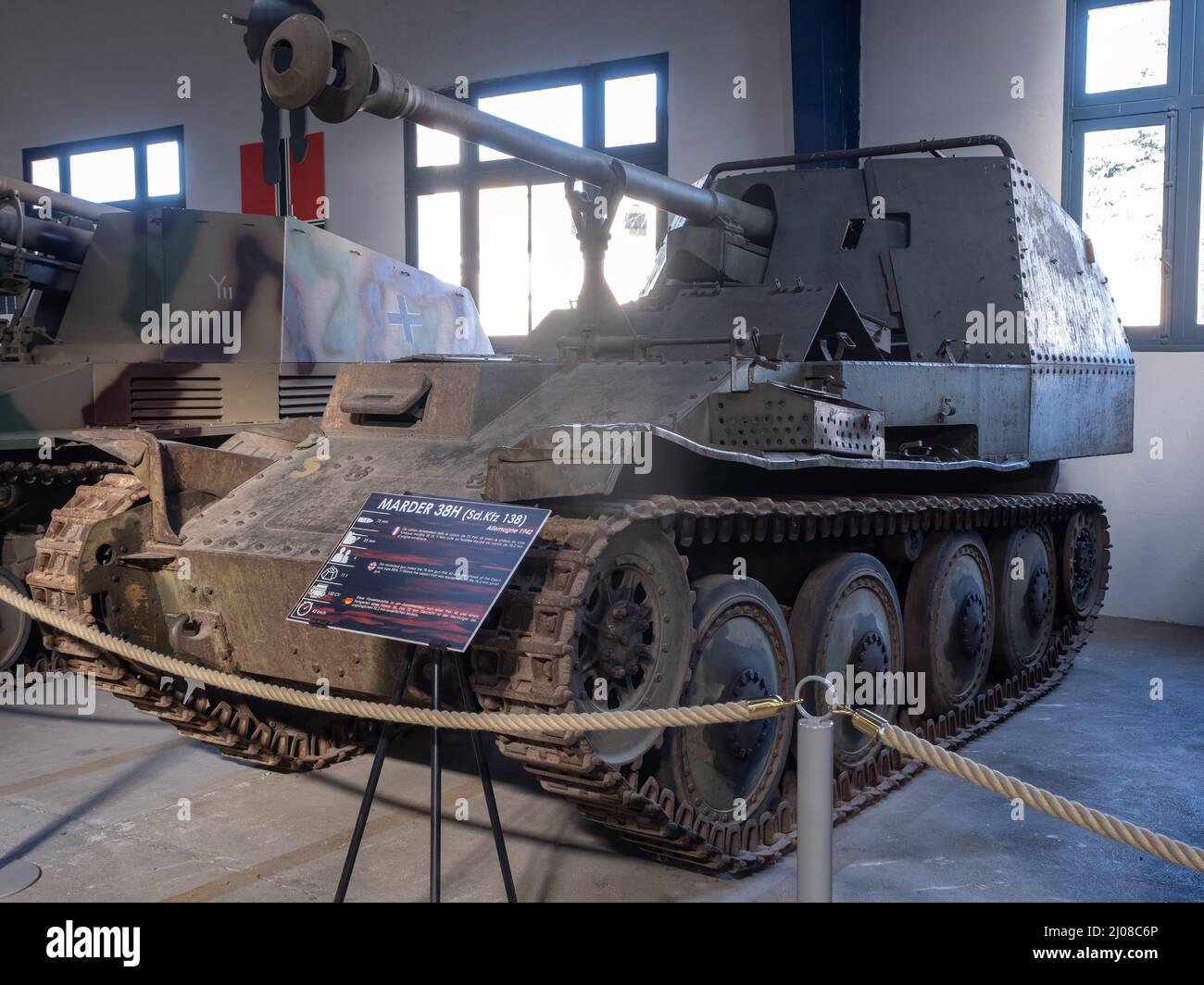 Saumur, France - February 26, 2022:  German Marder 38H (Sd. Kfz. 138). Tank museum in Saumur (Musee des Blindes). Second world war exhibition. Selecti Stock Photo