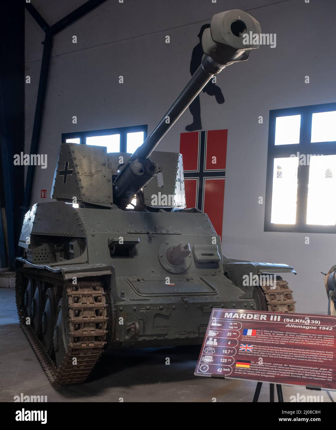 Saumur, France - February 26, 2022:  German Marder III (Sd. Kfz. 139). Tank museum in Saumur (Musee des Blindes). Second world war exhibition. Selecti Stock Photo