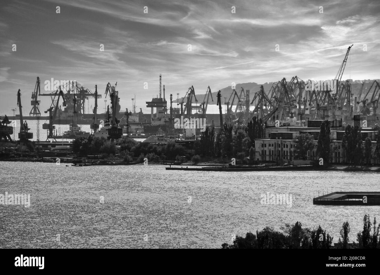 Panoramic view of the industrial city of Mariupol, Ukraina Stock Photo
